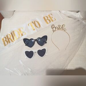 BRIDE TO BE BUNDLE - Bachelorette or Bridal Shower - Sash, Veil, Tiara